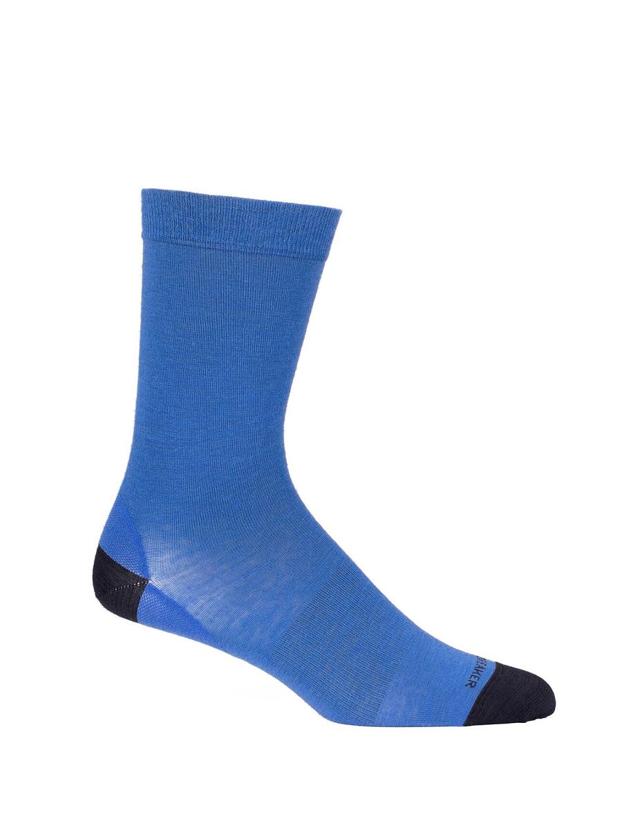 Lazurite / Midnight Navy Men's Icebreaker Merino Lifestyle Fine Gauge Crew Socks | USA 1010ZUTG